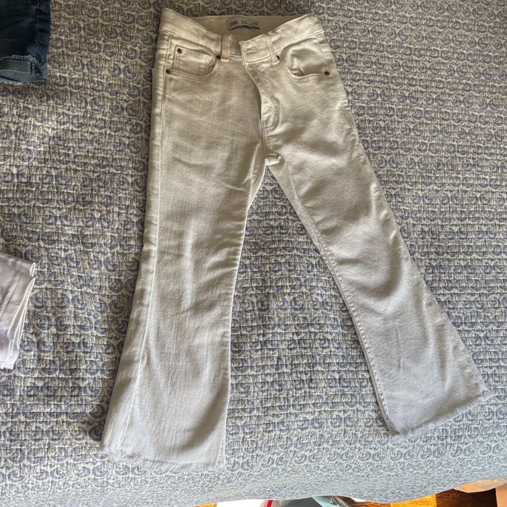 Zara Kids White Denim FlareTrousers